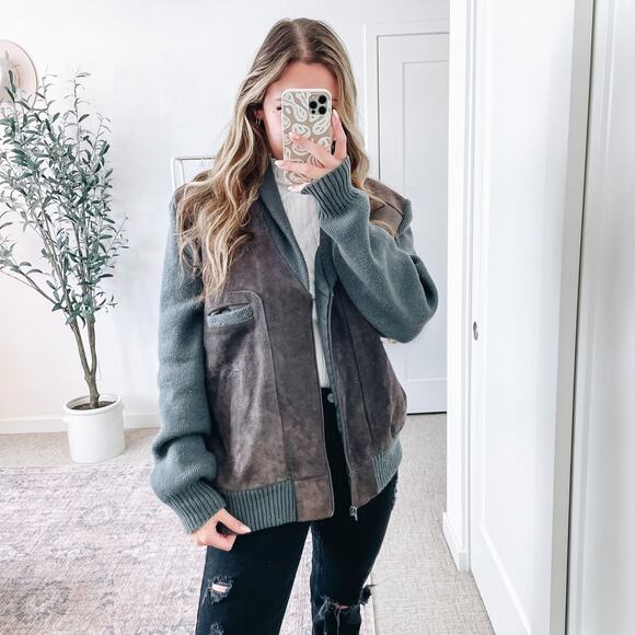 VINTAGE ERIC RHODES Suede Sweater Jacket - Picture 11 of 12